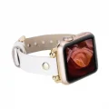  Apple Watch Uyumlu Deri Kordon 38-40-41mm FRG F3 Beyaz