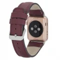  Apple Watch Uyumlu Deri Kordon 42-44-45mm FL6 Bordo