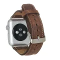  Apple Watch Uyumlu Deri Kordon 42-44-45mm G2 Kahverengi