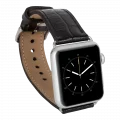  Apple Watch Uyumlu Deri Kordon 42-44-45mm Kroko Siyah