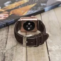  Apple Watch Uyumlu Deri Kordon 42-44-45mm NM4-AS3 Kahve