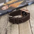  Apple Watch Uyumlu Deri Kordon 42-44-45mm NM4-AS3 Kahve