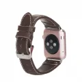  Apple Watch Uyumlu Deri Kordon 42-44-45mm NM4-AS4 Kahve