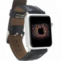 BUĞZ Apple Watch Uyumlu Deri Kordon 42-44-45mm RST1 Siyah