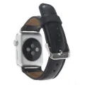 BUĞZ Apple Watch Uyumlu Deri Kordon 42-44-45mm RST1 Siyah
