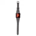  Apple Watch Uyumlu Deri Kordon 42-44-45mm Slim RST9 Gri
