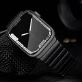 BUĞZ Apple Watch Uyumlu Gri Çelik Kordon, 44-45-49mm Ekran Boyutları İçin Uygun Metal Bileklik