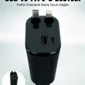 BUĞZ Araç Çakmaklık Şarj Cihazı 120W Type-C & Lightning Kablolu Çoklu Hızlı Şarj İstasyonu