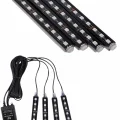  Araç İçi Ayak Altı 12li Şerit Led Işık Uzaktan Kumandalı RGB Işıklı Ses ve Müziğe Duyarlı