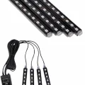  Araç İçi Ayak Altı 12li Şerit Led Işık Uzaktan Kumandalı RGB Işıklı Ses ve Müziğe Duyarlı