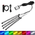  Araç İçi Ayak Altı Led 12 Led Işık Sese Müziğe Duyarlı RGB Işıklı Aydınlatma Seti