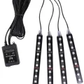  Araç Içi Aydınlatma Kumandalı 12 Led Ayak Altı Led Ambiyans Işığı Sese Duyarlı Kumandalı