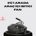 BUĞZ Araç İçi Isıtıcı ve Fan 3’ü 1 Arada 12V Çakmak Girişli ve Hızlı Isınma Özellikli