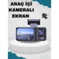 BUĞZ Araç Kamerası - 3 Kameralı Wifi Ön , İç ve Arka Full HD DVR Araç İçi Ekranlı Kamera