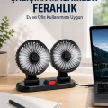 BUĞZ Araç ve Ev Kullanımına Uygun Çift Başlıklı Masaüstü Vantilatör