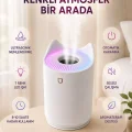 BUĞZ Aroma Difüzör Hava Nemlendirici Sessiz Çalışma LED Gece Lambası