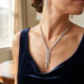 BUĞZ Arpa Zirkon Taşlı Su Yolu Kolye ve Küpe Set - BUĞZ