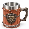 BUĞZ Aslan Temalı 3d Kabartmalı Paslanmaz Çelik Kupa Bardak Alk6542