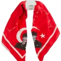 BUĞZ Atatürk İmzalı Zr Saten Fular 50*50 cm
