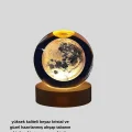 BUĞZ Ay Temalı Kristal Küre Gece Lambası LED Aydınlatmalı Premium Dekor - Lisinya