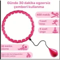 BUĞZ Ayarlanabilir Akıllı Hula Hoop Bel İnceletme Egzersiz Çemberi Kırmızı 24 Parça Fitness