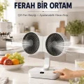 BUĞZ Ayarlanabilir Çift Fan Başlıklı Şarjlı Masa Vantilatörü