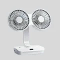  Ayarlanabilir Hızlı Çift Başlıklı Masaüstü Fan – Gece Lambalı Serinletici