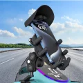 BUĞZ Ayna Bağlantılı Güneş Ve Yağmur Korumalı 360° Derece Ayarlanabilir Motosiklet Telefon Tutucu