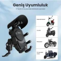 BUĞZ Ayna Bağlantılı Güneş Ve Yağmur Korumalı 360° Derece Ayarlanabilir Motosiklet Telefon Tutucu