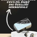  Aynalı Bluetooth Kulaklık ve 7 Kordonlu Akıllı Saat Dijital Göstergeli Uzun Pil Ömrü