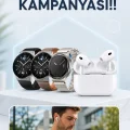 BUĞZ Aynalı Bluetooth Kulaklık Yeni Nesil Akıllı Saat Titreşimli Nabız Ölçer Spor Modları
