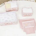  Baby 6lı Desenli Fileli Bavul Valiz İçi Düzenleyici Çok Amaçlı Organizer (pembe)