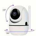 BUĞZ Baby Kamera Kablosuz 720P Beyaz 360 Derece Wifi Kamera Full HD 1080p