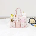BUĞZ Baby Kullanımı Kolay Desenli Taşınabilir Bakım Çantası (pembe)