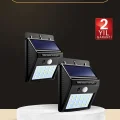 BUĞZ Bahçe Aydınlatma Sensörlü Güneş Enerjili Duvar Lambası 40 Led Işık