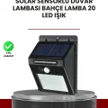  Bahçe ve Dış Mekanlar İçin Güneş Enerjili 20 LED Hareket Sensörlü Lamba