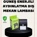 BUĞZ Bahçe ve Veranda İçin Güneş Paneli ile Otomatik Şarj Olan LED Duvar Lambası