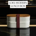  Bambu Kahvaltılık Saklama Kabı İki Bölmeli Büyük Lunch Box
