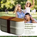  Bambu Kapaklı Lunch Box Kahvaltılık Saklama Kabı Large Bölmeli