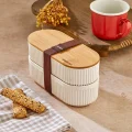  Bambu Kapaklı Lunch Box Kahvaltılık Saklama Kabı Large Bölmeli
