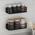  Banyo Duş Rafı 2li Yapışkanlı ve Deliksiz Duş Organizer Suya Dayanıklı Siyah Raf
