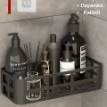  Banyo Düzenleyici Organizer Şampuanlık Havlupan Askısı Havluluk Siyah Banyo Duş Rafı Mutfak Rafı