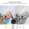 BUĞZ Bebek Kamerası Kumandalı Monitörlü Karşılıklı Konuşma Özellikli , Hatırlatıcılı Ip Bebek Kamerası - Lisinya