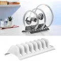 BUĞZ Beyaz - 2 Adet 8 Bölmeli Tencere Kapak Rafı - Simple Tabaklık - Kapak Organizeri