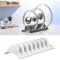 BUĞZ Beyaz - 8 Bölmeli Tencere Kapak Rafı - Simple Tabaklık - Kapak Organizeri
