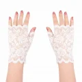 BUĞZ Beyaz Dantel Parmaksız Kısa Eldiven