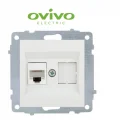  Beyaz Data Prizi Jaksız Çerçevesiz Grano - Priz ve Anahtar İçin Uyumlu Çerçeve