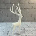 BUĞZ Beyaz Dekoratif Geyik Figürü Şık Ev Aksesuarı