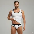 BUĞZ Beyaz Delikli Kumaş Tank Top Slip Takımı