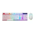 BUĞZ Beyaz Gökkuşağı Işıklı Usb Kablolu Oyuncu Klavye - Mouse Set Bx40